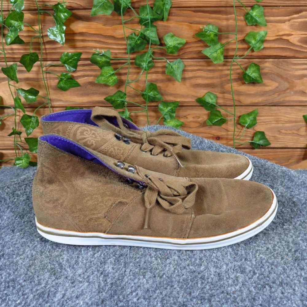 Vans Camryn Women Mid Top Sneaker Size 6 Casual Skate Brown Suede Paisley Purple - Picture 3 of 6